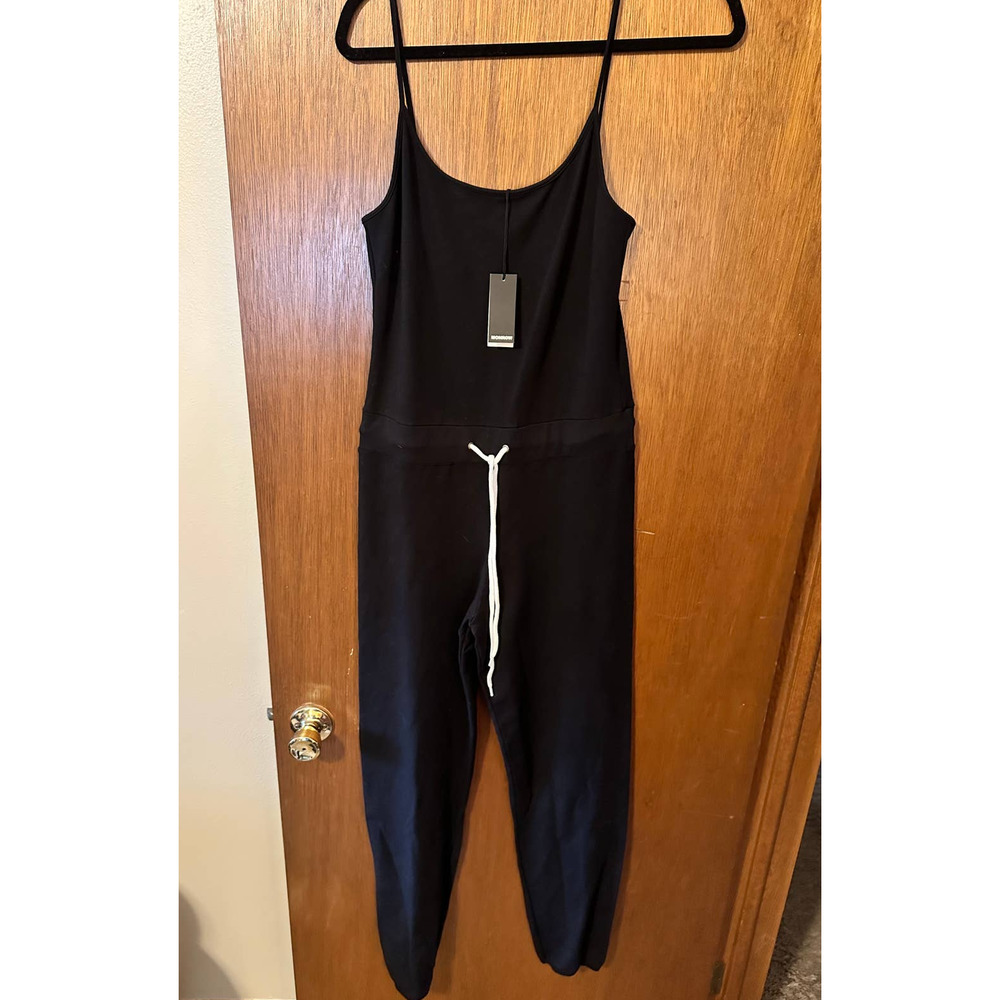 NWT THIN STRAP TIE WAIST JOGGER JUMPSUIT; SIZE MED